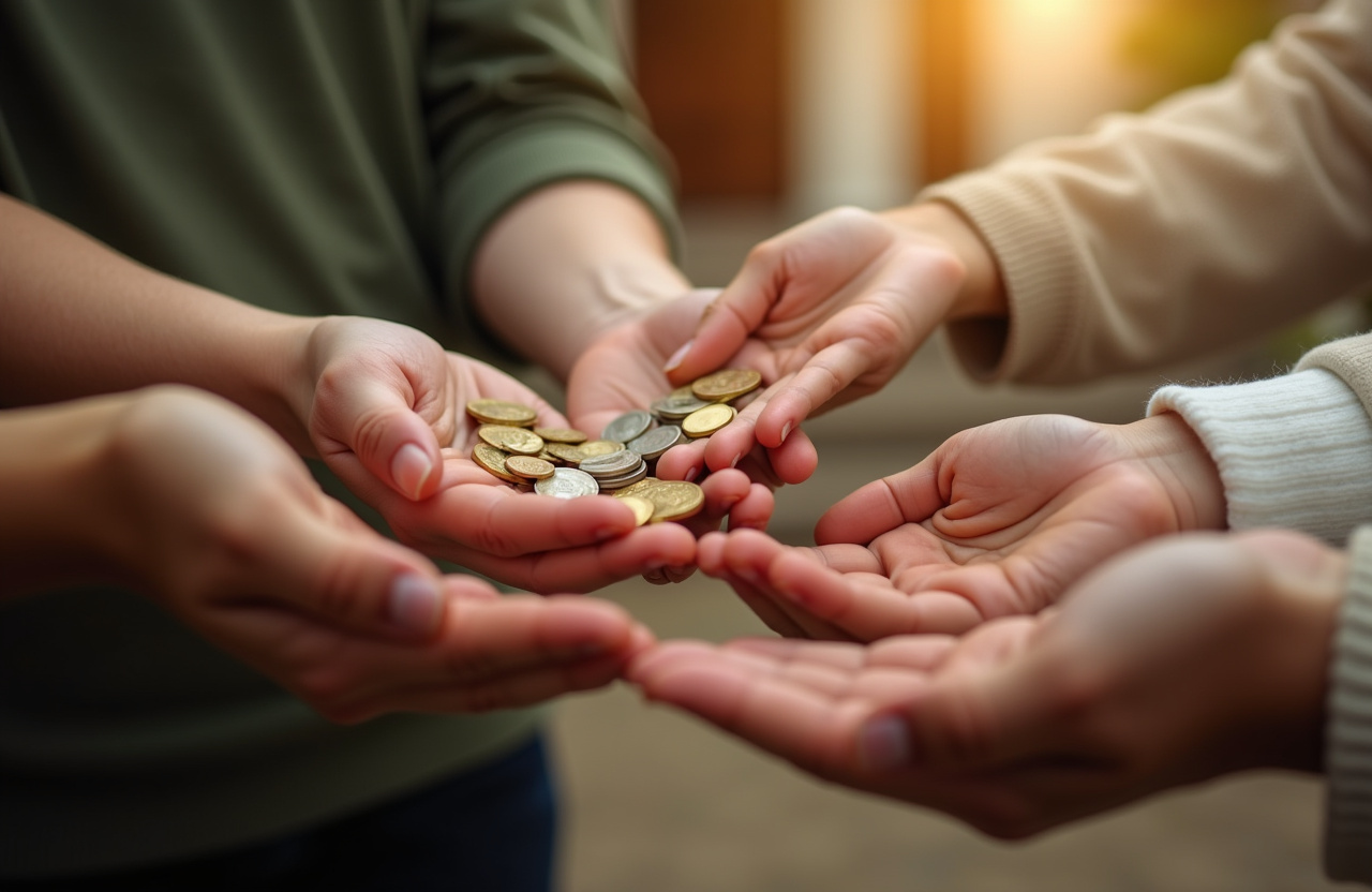 Hands giving to ministry