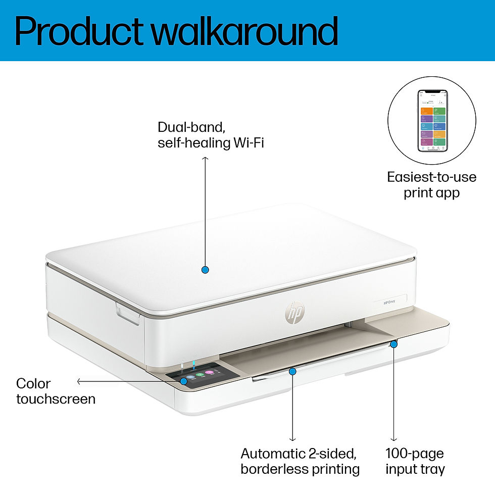 Thumbnail: HP Envy 6155e All-in-One Printer w/free 3 months Instant Ink through HP+, AI-ena