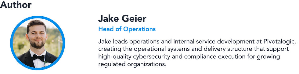 Author 'About' section on Jake Geier, head of operations