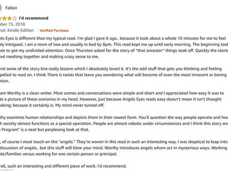 Angels-Eyes: Excellent Reader Review (4 Stars)