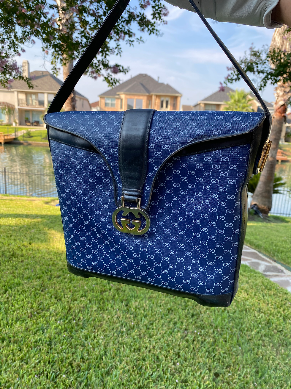 Thumbnail: $550 medium size preowned Gucci messenger (hyper blue)