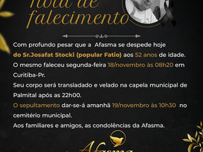 Com profundo pesar que a Afasma se despede de Josafat Stocki (popular Fatio)