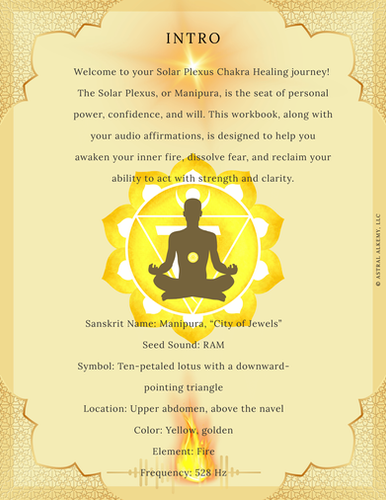 Solar Plexus Guided Workbook + Meditation Audio | Astral Alkemy