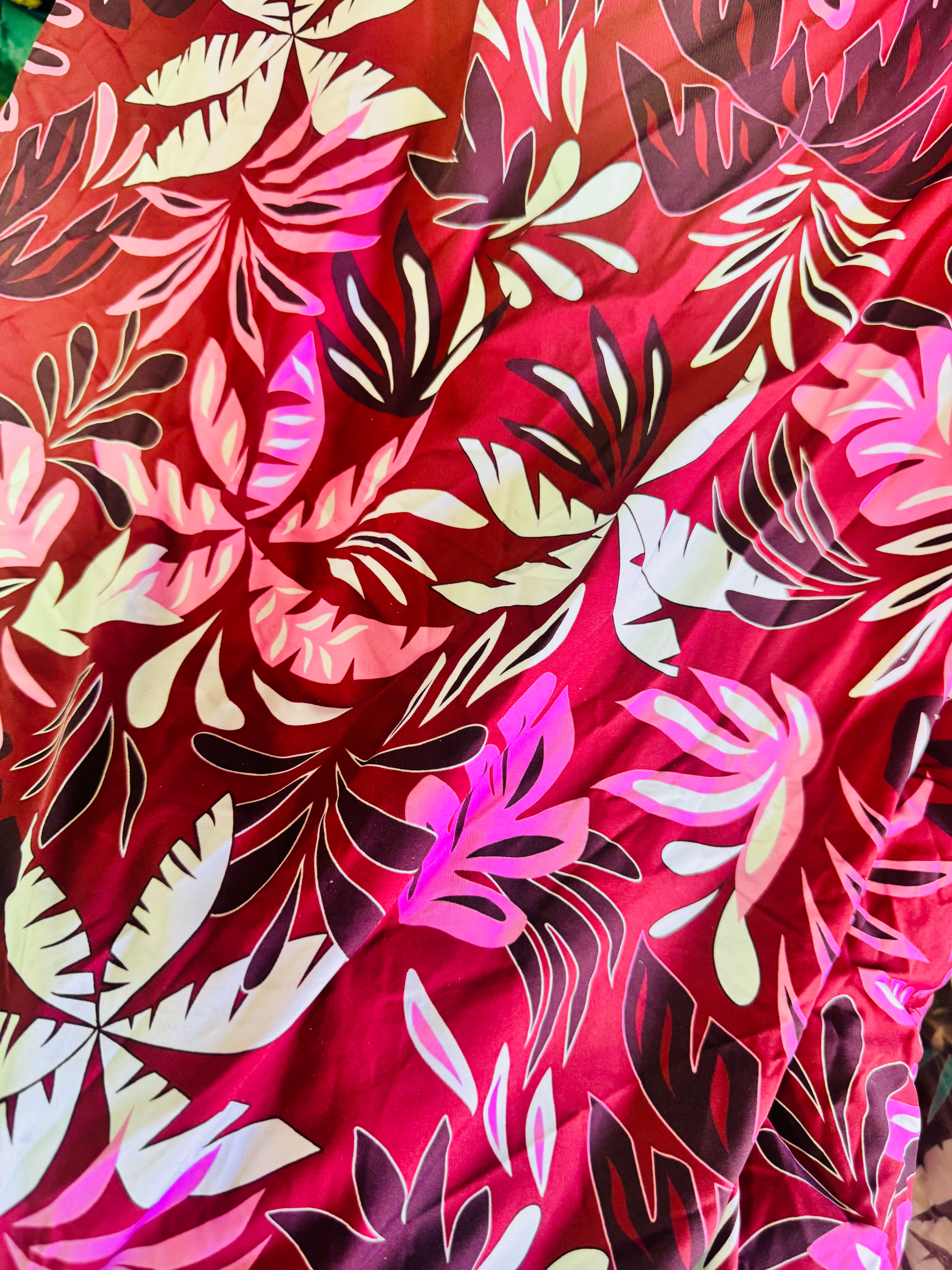 Pink palms swim knit