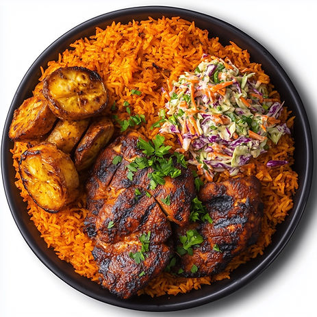 Nigerian Jollof Rice with Grilled Chicken and Plantains.jpg