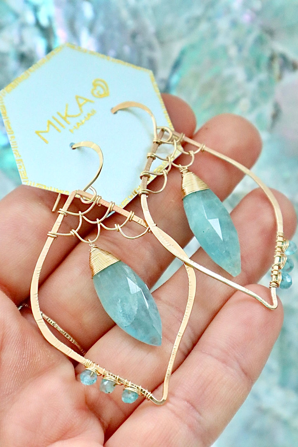 Thumbnail: Aquamarine Marquise Mermaid Earrings