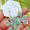Thumbnail: Amazonite Hibiscus Resin Earrings