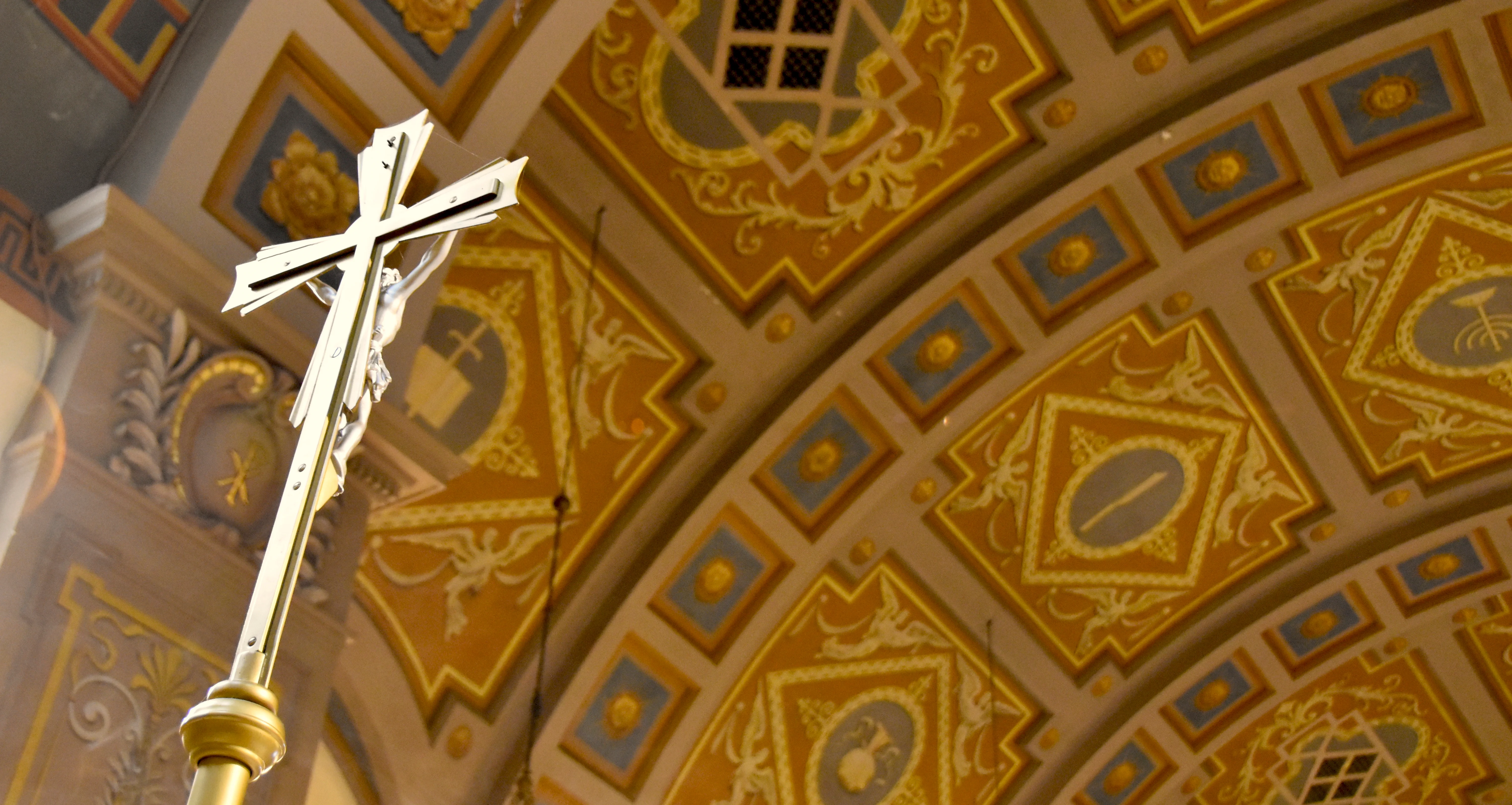 Cross, mosaic, catholic church