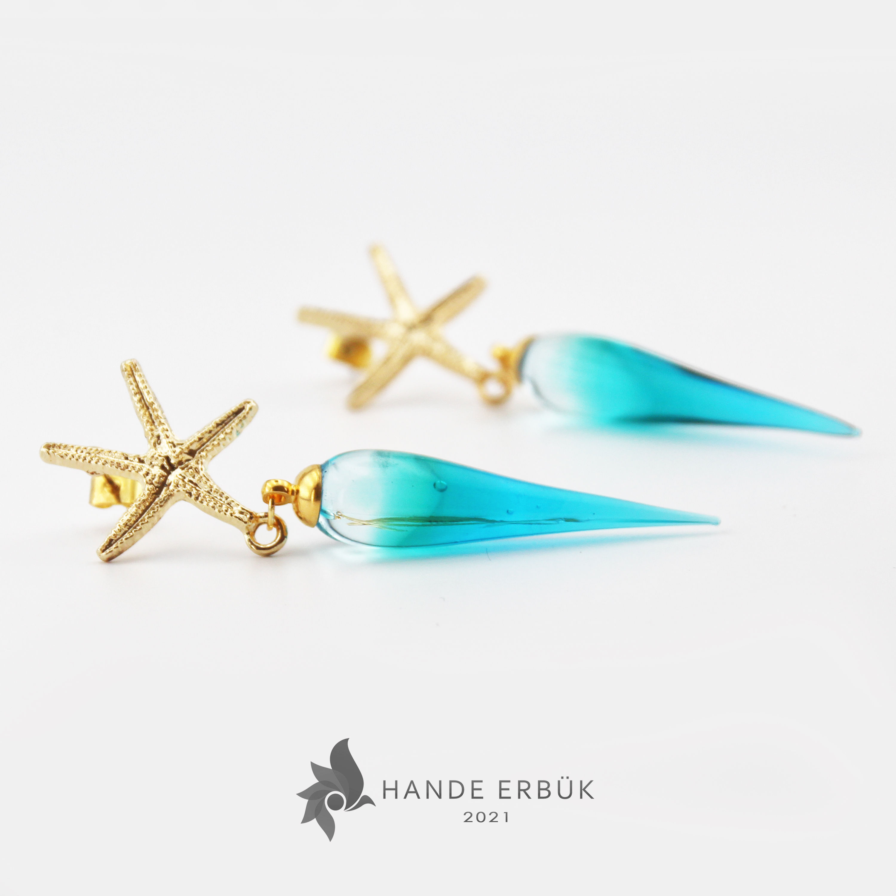 Deniz Yıldızı Cam Küpe