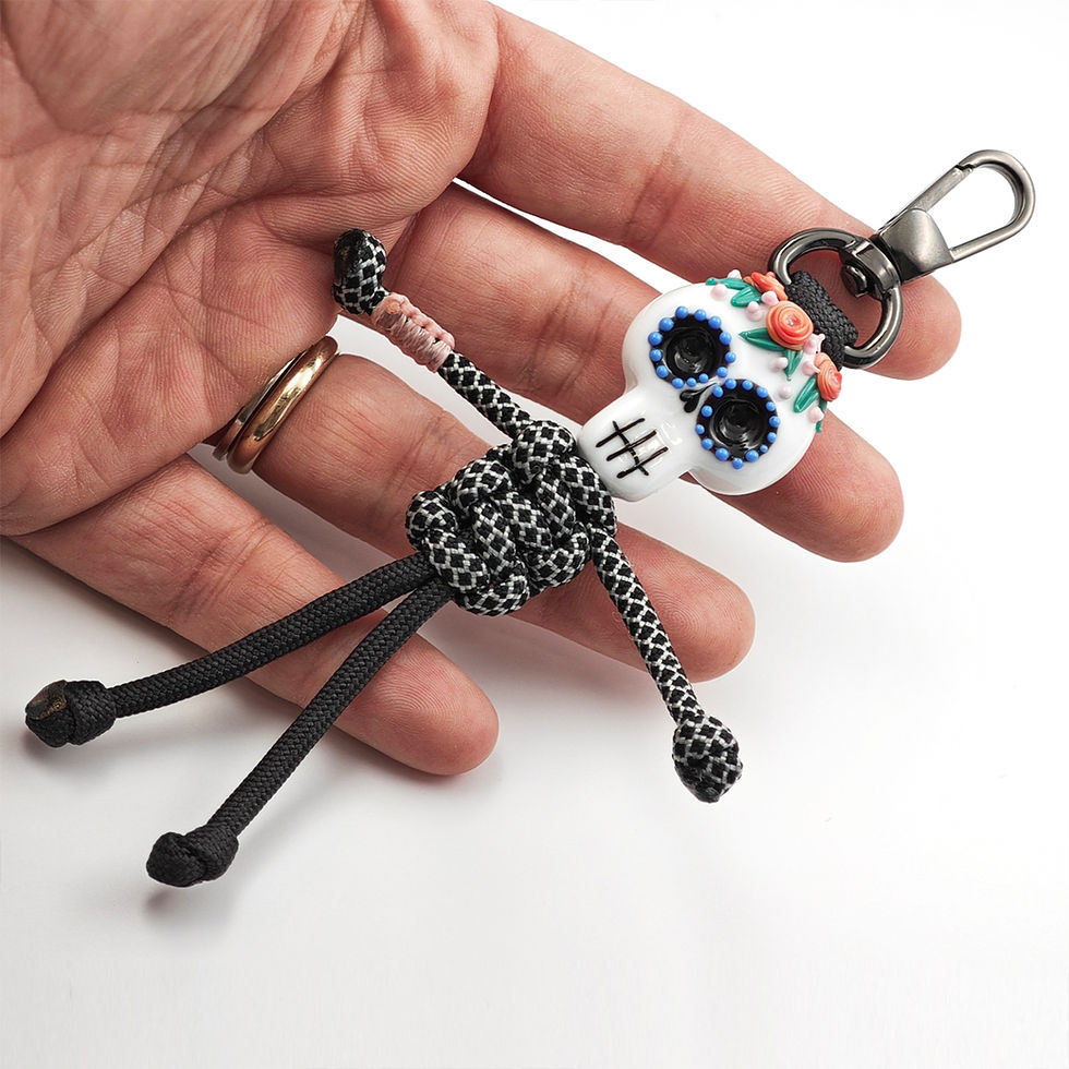 Küçük resim: Calavera - El Yapımı Cam Anahtarlık