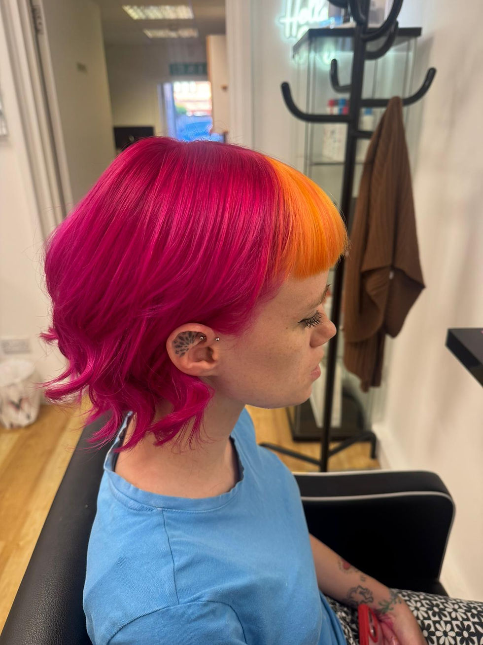 Bright pink and Orange Hair