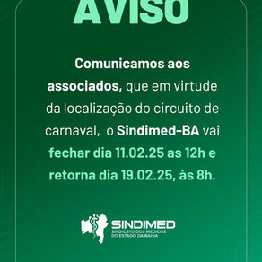 Aviso de Funcionamento — Período do Carnaval