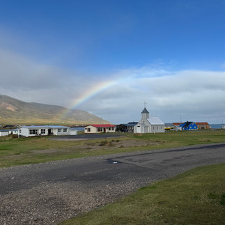 En natuurlijk weer een regenboog op de camping in Borgarfjörður Eystri