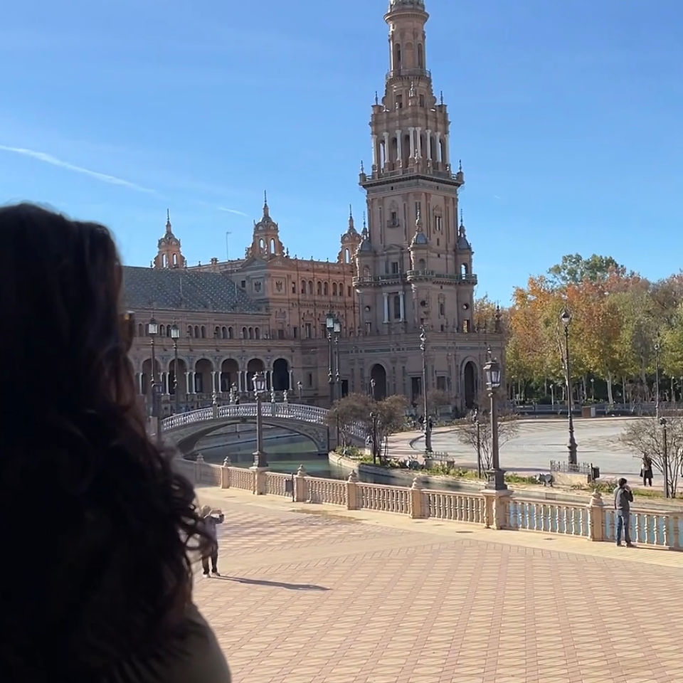 Genieten van plaza de Espana