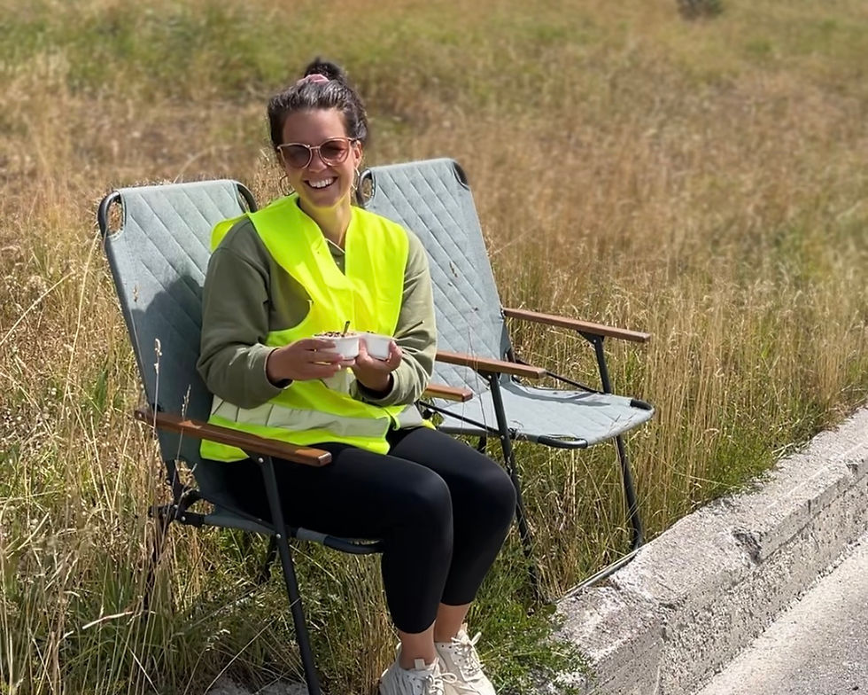 Even lekker een hapje eten aan de kant van de weg