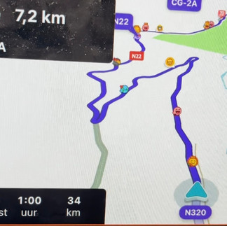 Nog een uur te gaan tot we aankomen op onze camping (dachten we).