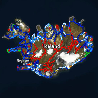 Inmiddels hadden alle wegen in IJsland een kleur, de Highlands waren allemaal gesloten