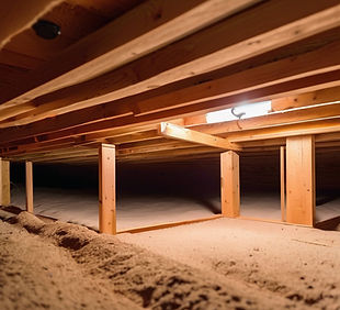 house crawl space under floor with floor