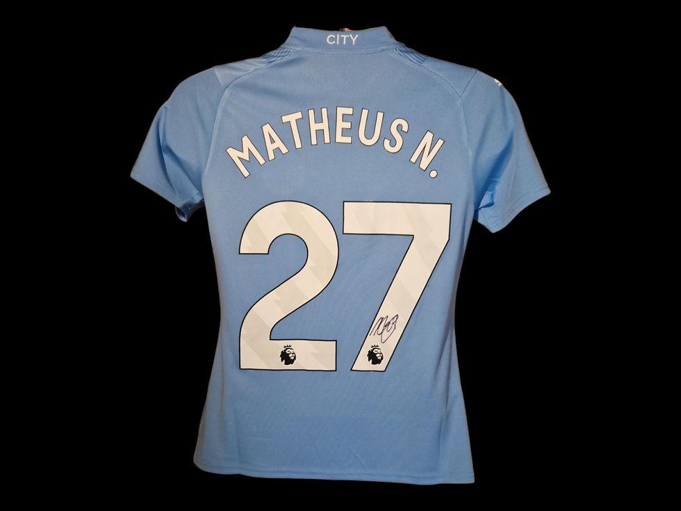 Matheus Nunes Official Manchester City 23/24 Signed Football Shirt COA