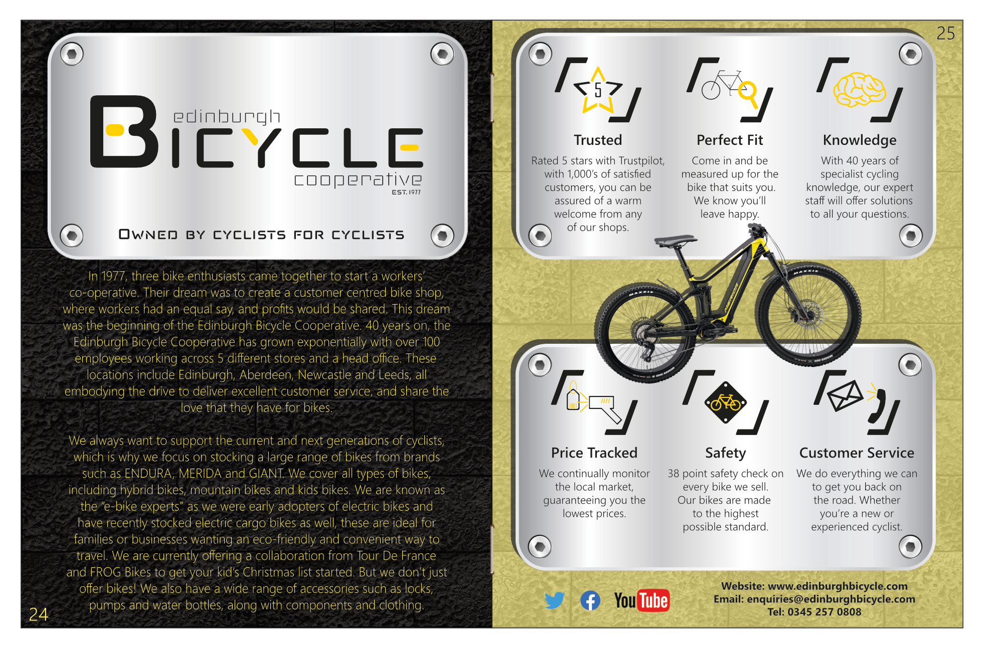 modern magazine advertisement for the edinburgh bicycle cooperative 