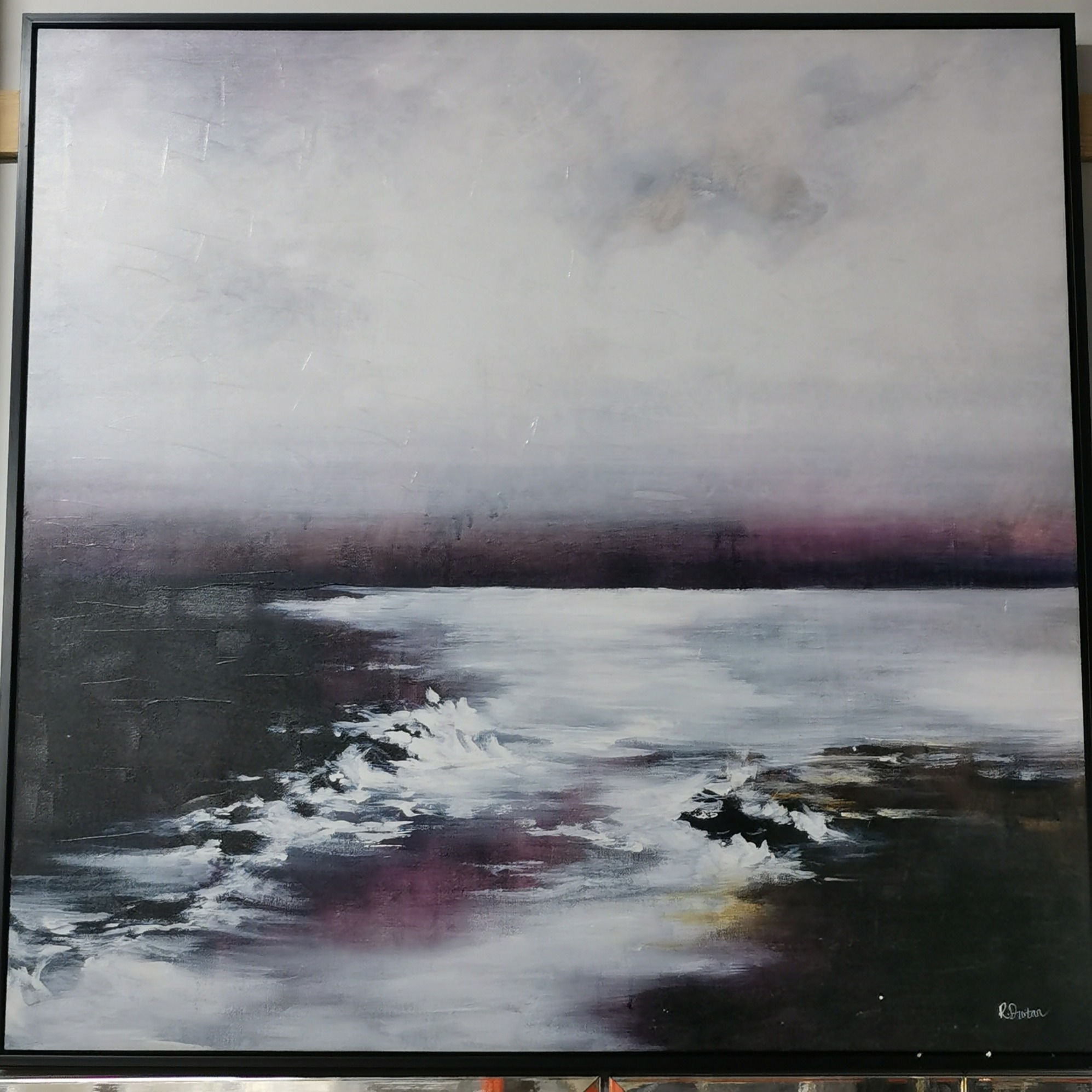 Large Wall Art – Purple Sea Painting