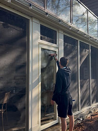 Residential home maintenance package including window screen cleaning