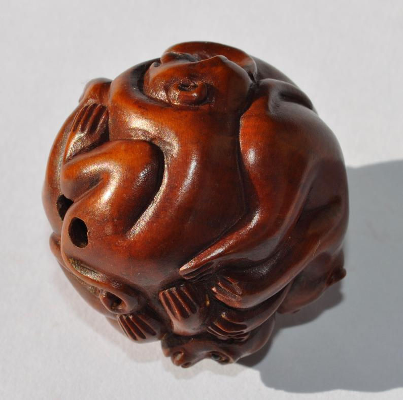 Thumbnail: AN AMAZING MONKEY TANGLE NETSUKE