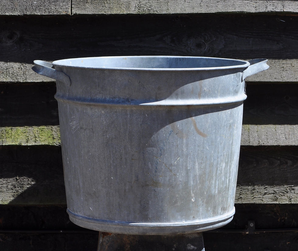 GALVANIZED METAL PLANTER No16