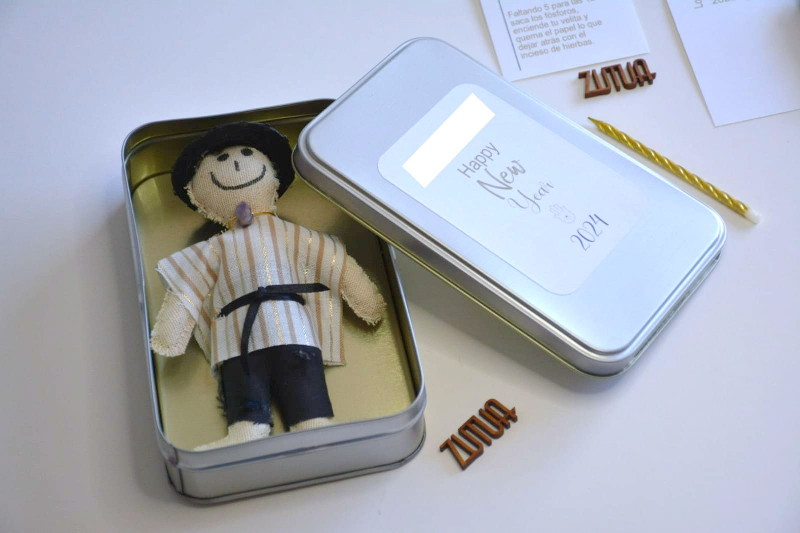 Kit buenos deseos empaque caja metálica rectangular 2025