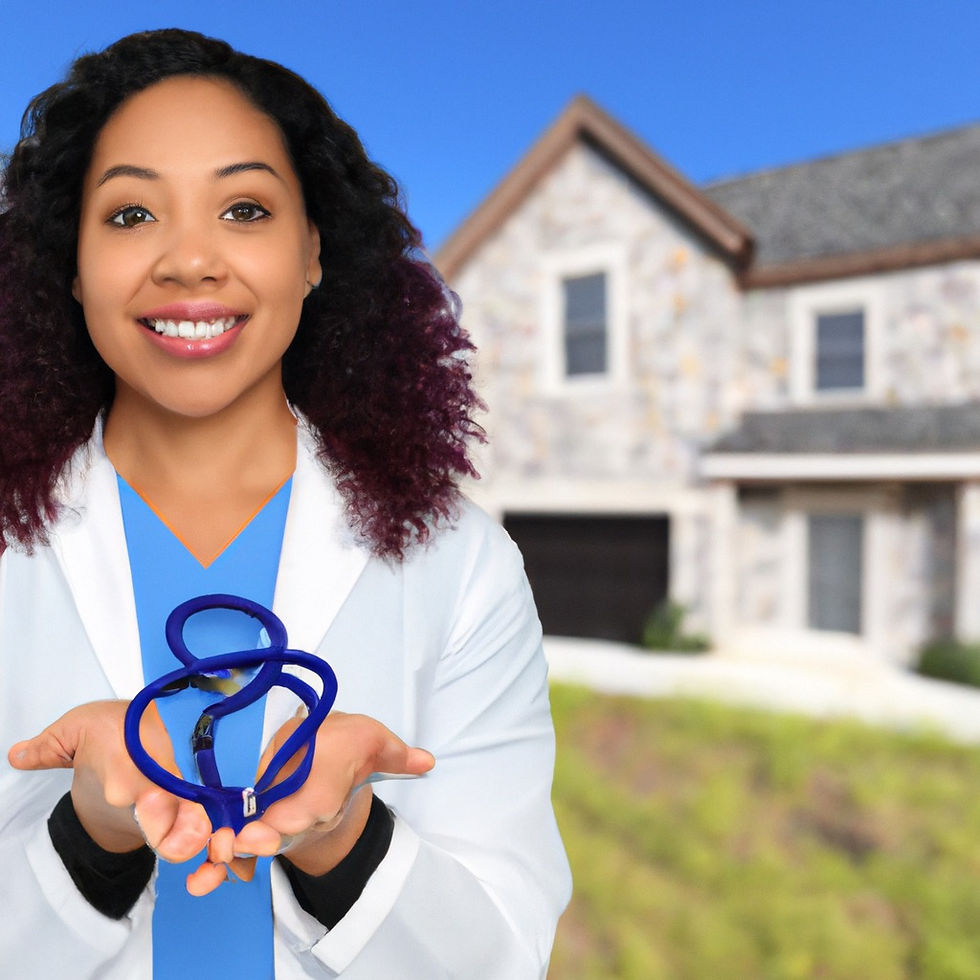 African American woman medical people house buying .jpg