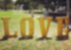 Gold glitter light up love - Melbourne Wedding Light Up Letters Hire