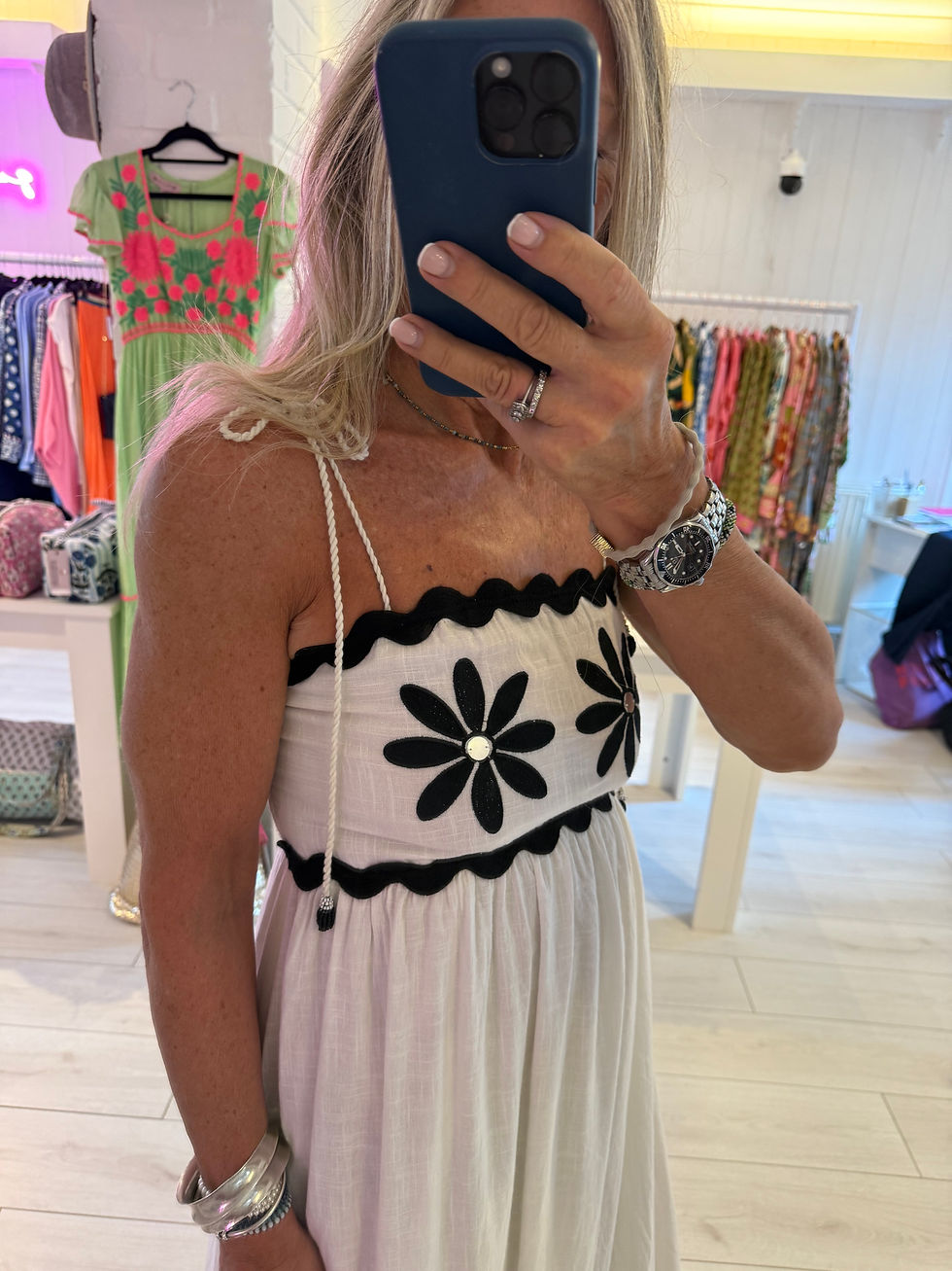 Thumbnail: Daisy Maxi Sun Dress in Chalk and Black