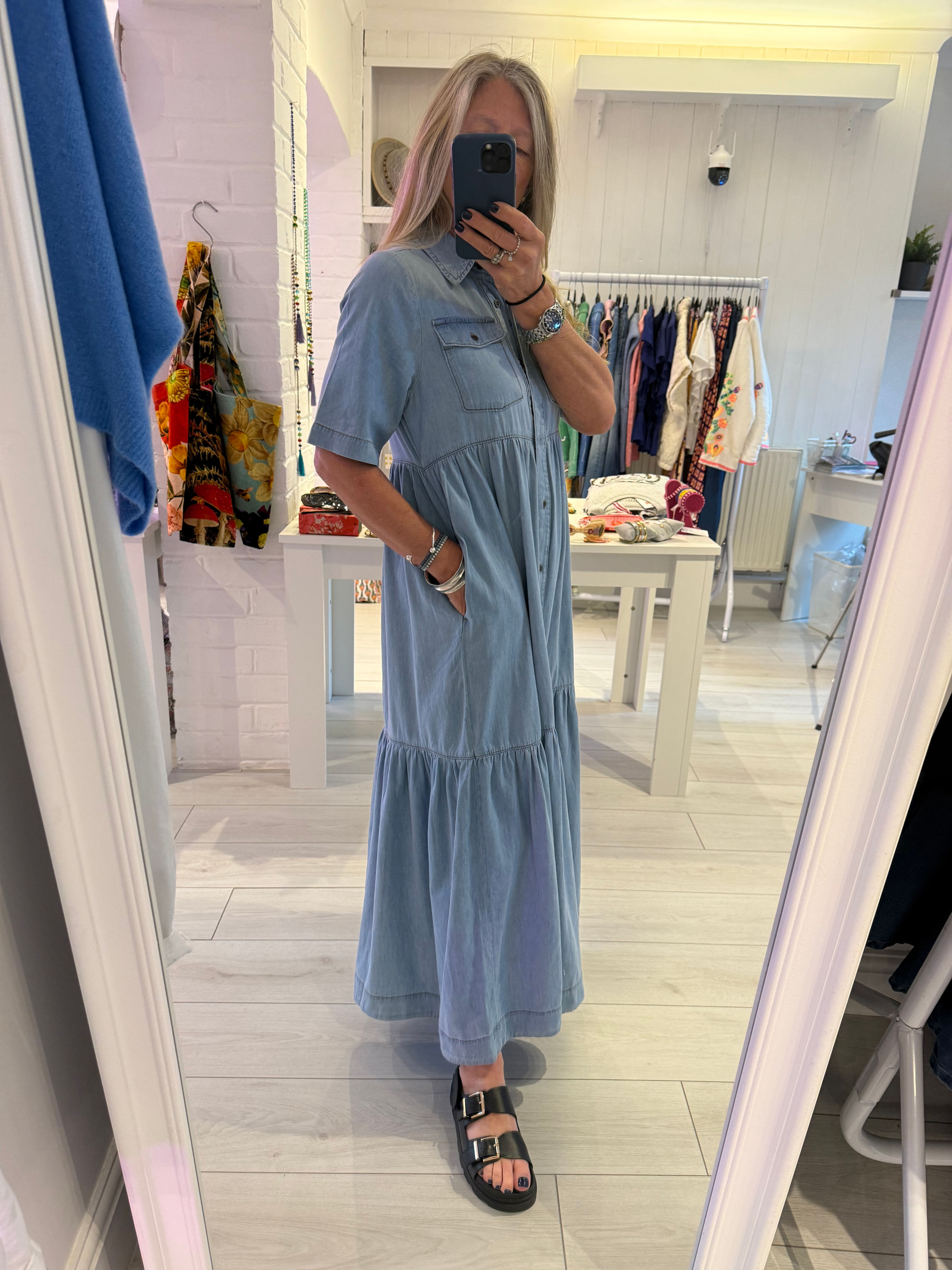 Abbie Soft Denim Maxi Dress