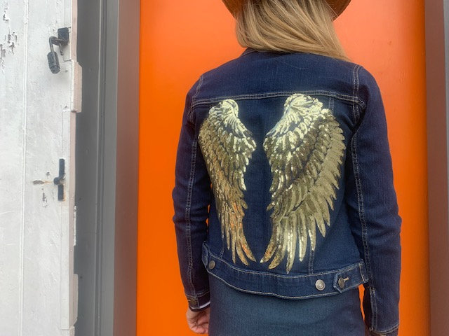 Stylish Denim Jackets with Angel Wings 