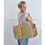 Thumbnail: Quilted Green and Pink Zip Top Duffle Bag