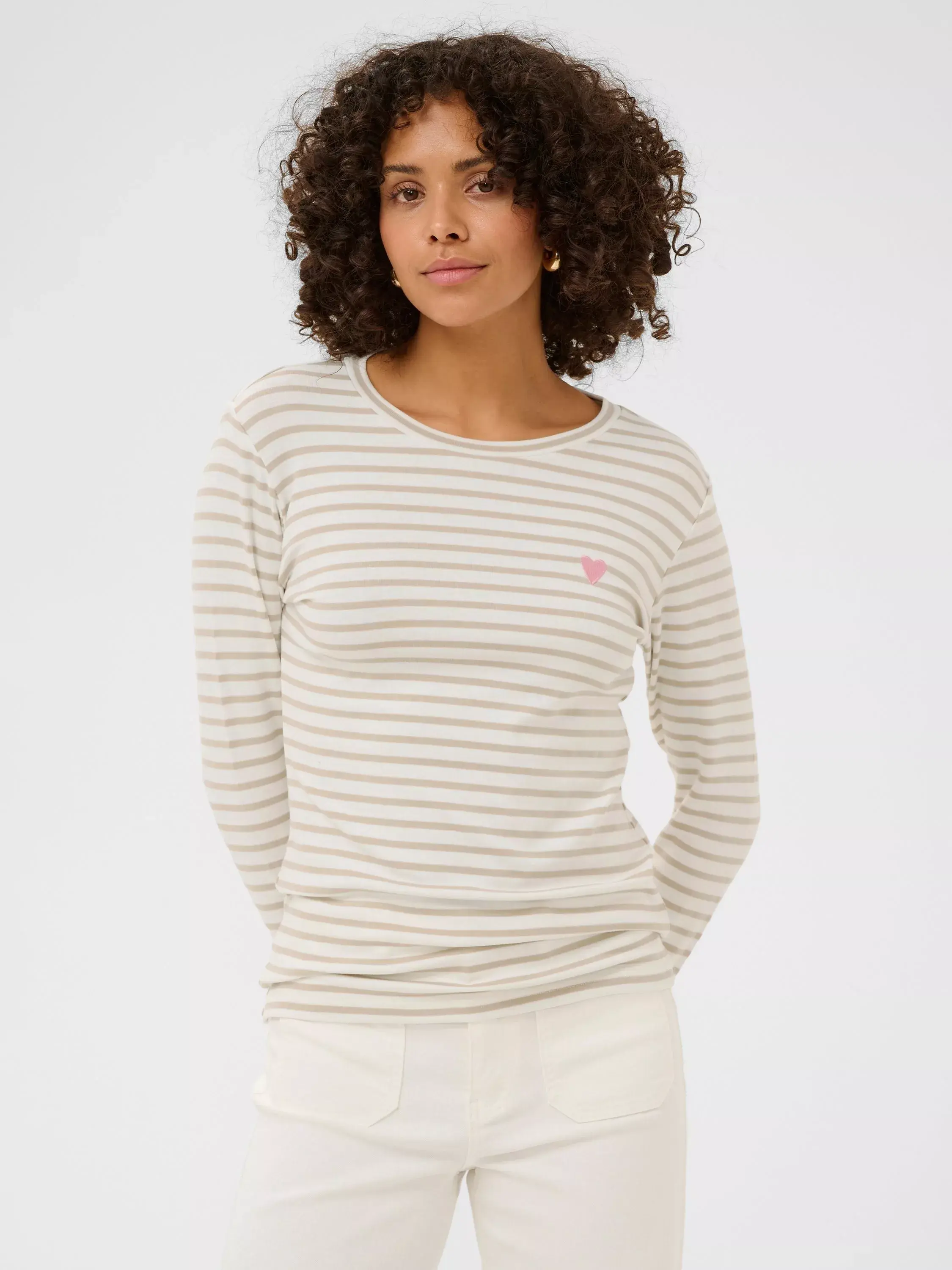 Liddy Stripe Heart Jersey Top