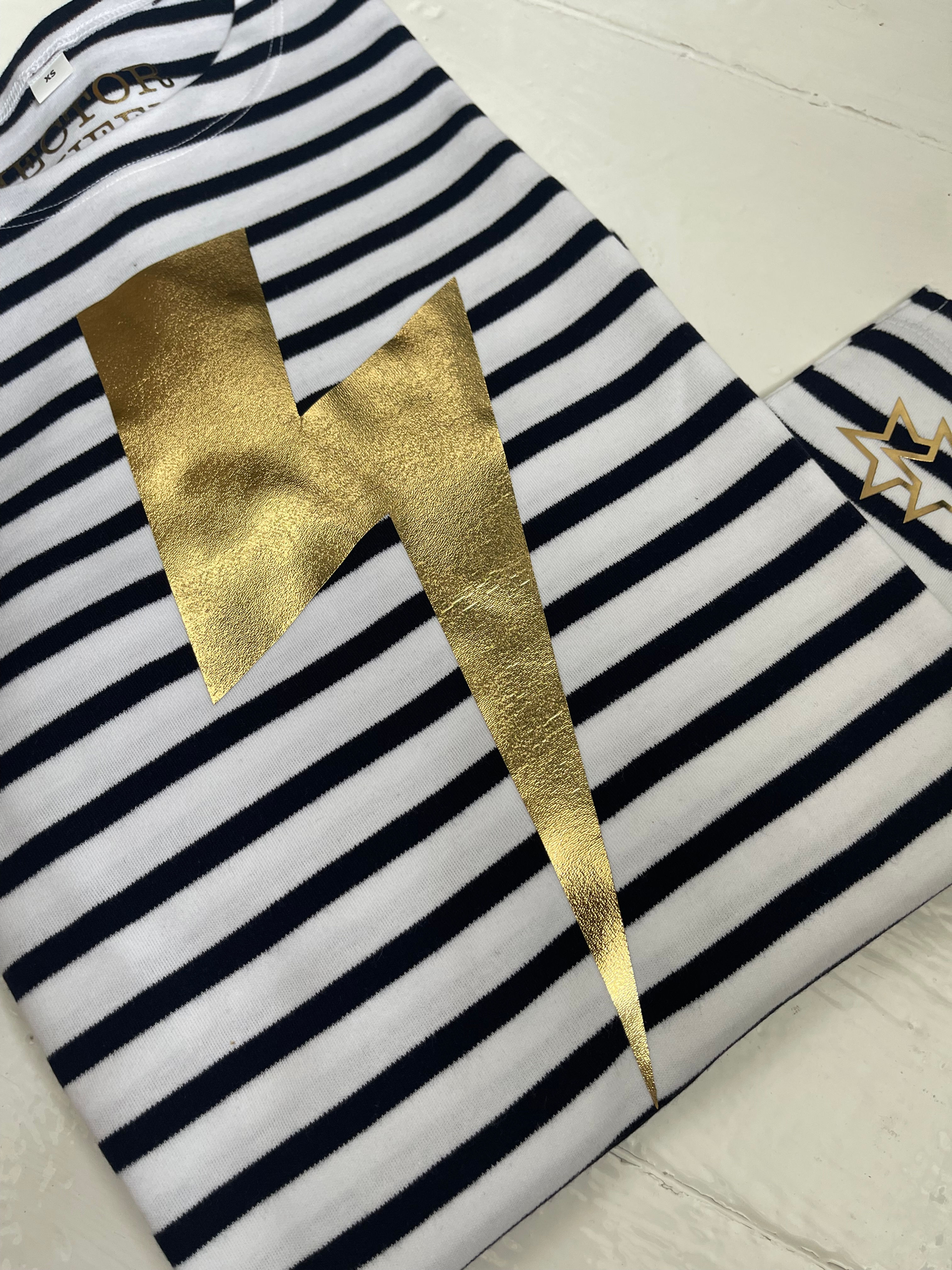 Classic Breton Top - Gold Bolt