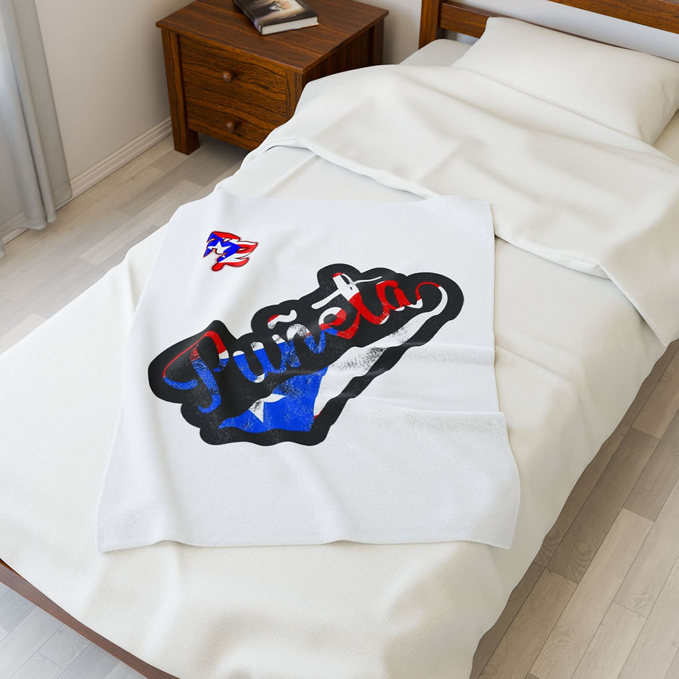 Miniatura: Velveteen Plush Blanket Puerto Rico Flag Heart Cozy Throw