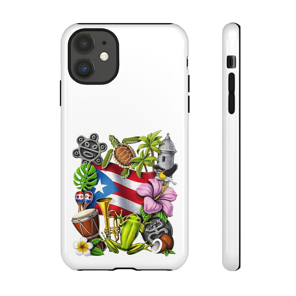 Miniatura: Puerto Rican Pride Phone Case Flag Coquí & Tropical Icons Protective Case