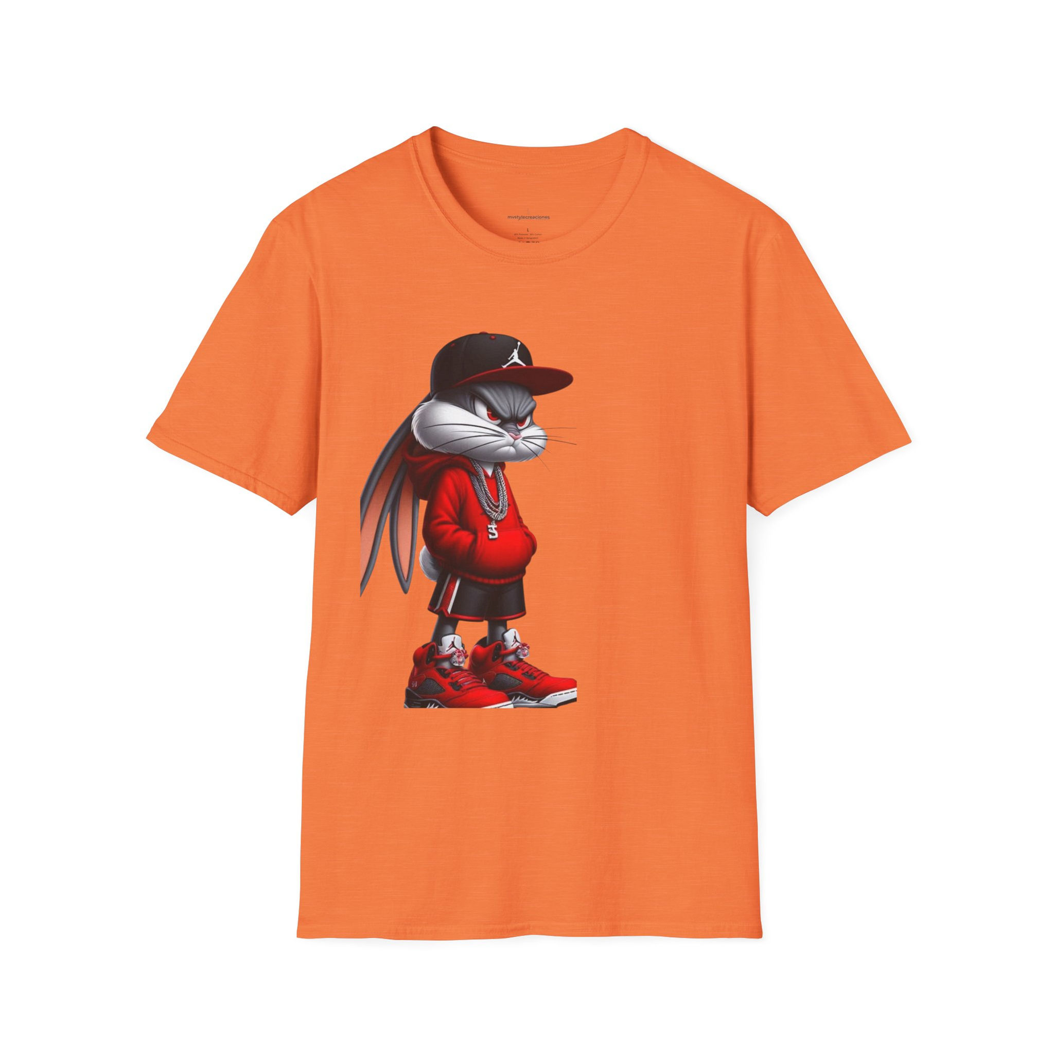 Bunny Streetwear T-Shirt Urban Bunny in Red Hoodie Graphic