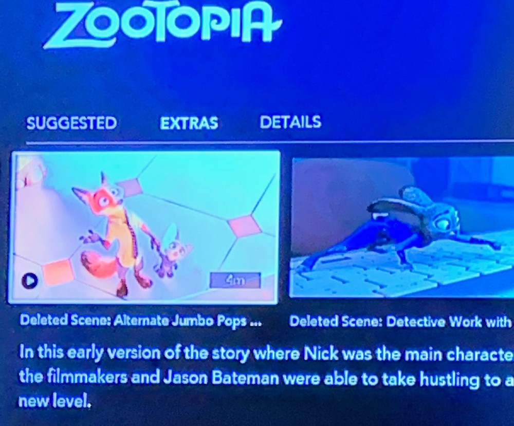 photo is a page of extras from Disney+ in Zootopia