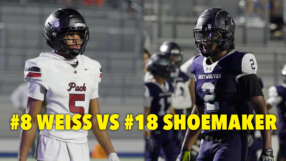 4 star Weiss receiver Jordan Anderson faces off against 3 star Shoemaker receiver Tano Wooten.