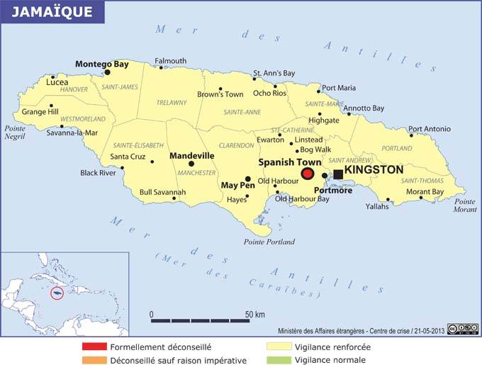 Jamaïque sécurité carte