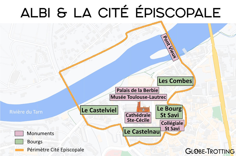 Plan Albi cité épiscopale