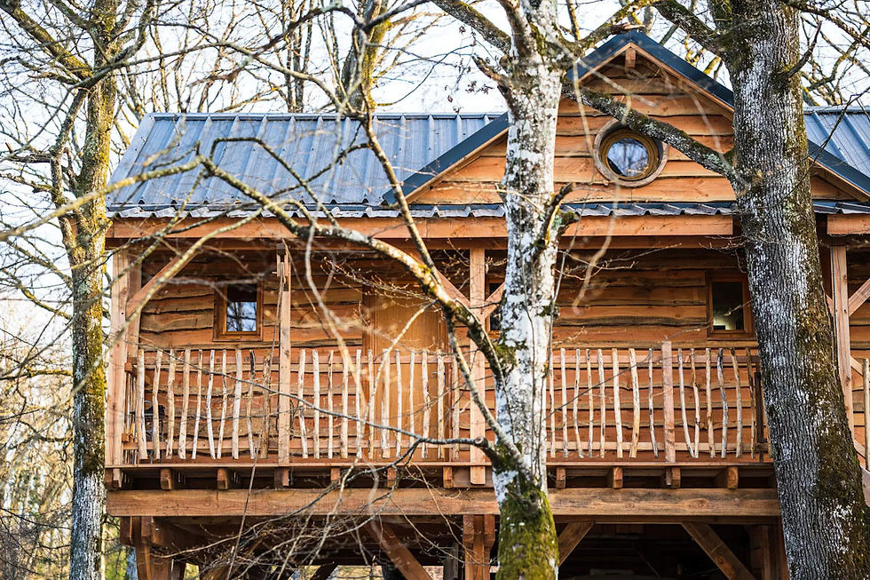 cabane dans les arbres spacieuse avec jacuzzi et sauna proche de Paris
