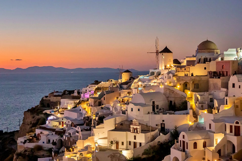 Oia coucher de soleil Santorin
