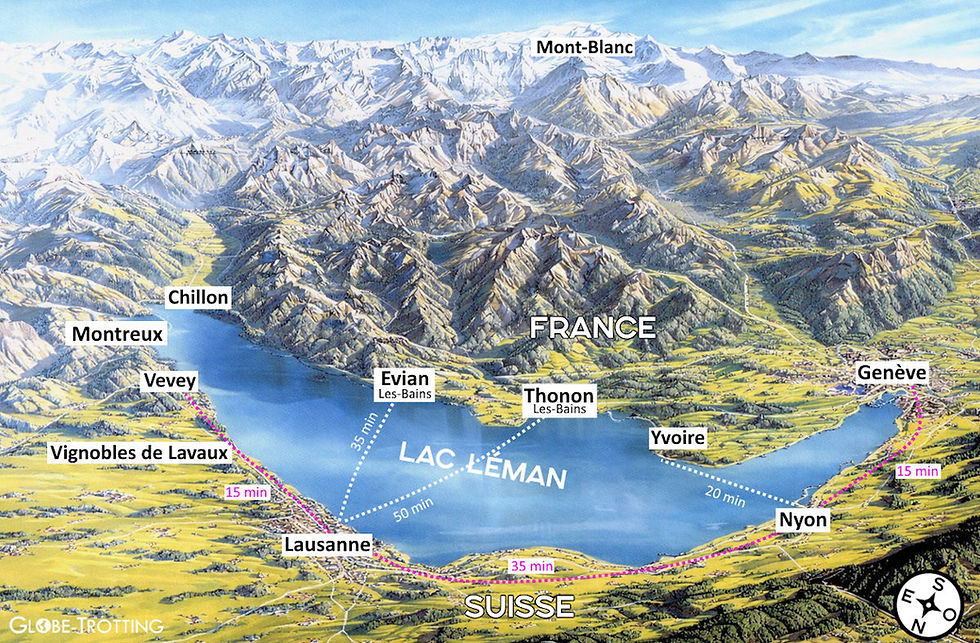 Lac L man Suisse Et France Itin raires Villes Visites Carte