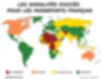Carte Monde Pays avec et sans VISA pour les français