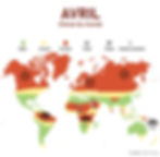 Où partir en Avril ? Carte mondiale des climats en Avril