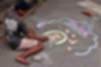 Dessin Jesus sur trottoir rues de Calcutta